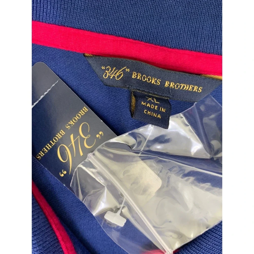Brooks Brothers 346 Women's Blue Long Sleeve Slim Fit Polo Shirt XL NWT